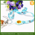 Blue security badge lanyard with mobile phone loop